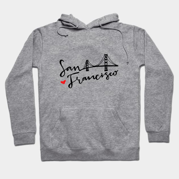 San Francisco - Golden Gate Love Hoodie by Melu